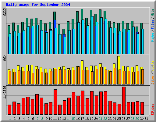 Daily usage for September 2024