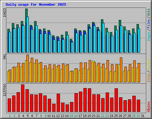 Daily usage for November 2025